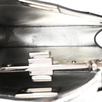 Fendi Rock Millenium Laminata Small Peekaboo I SEE U Satchel Argento 6 of 11