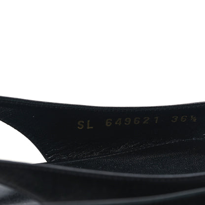 Saint Laurent Patent Smooth Lambskin Anais Slingback Flats 36.5 Black Navy 8 of 10