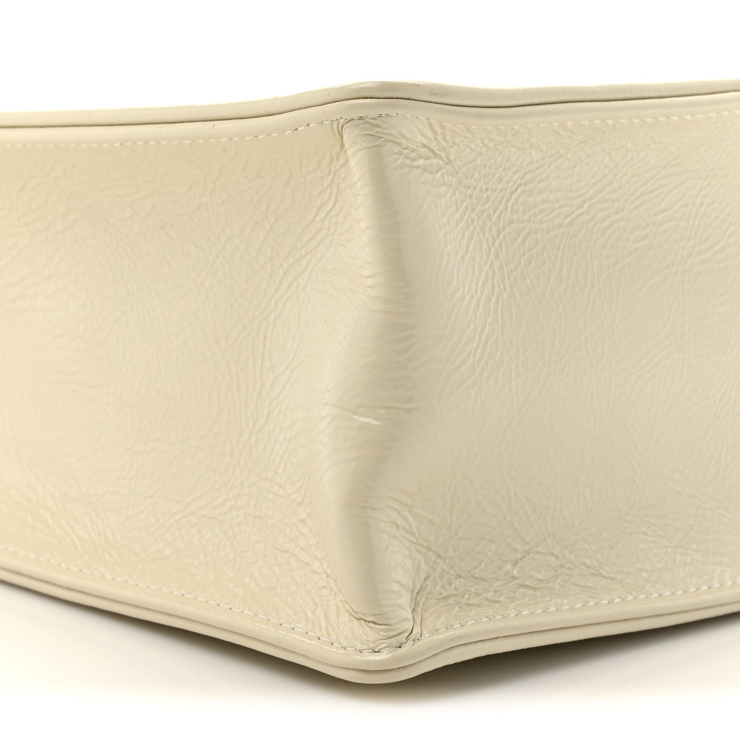 Chanel Shiny Aged Calfskin North South Shopping Bag White 10 of 12