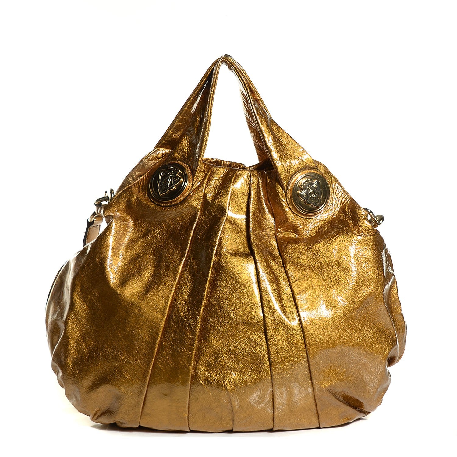 Gucci Patent Calfskin Large Hysteria Top Handle Bag Gold 1 of 9