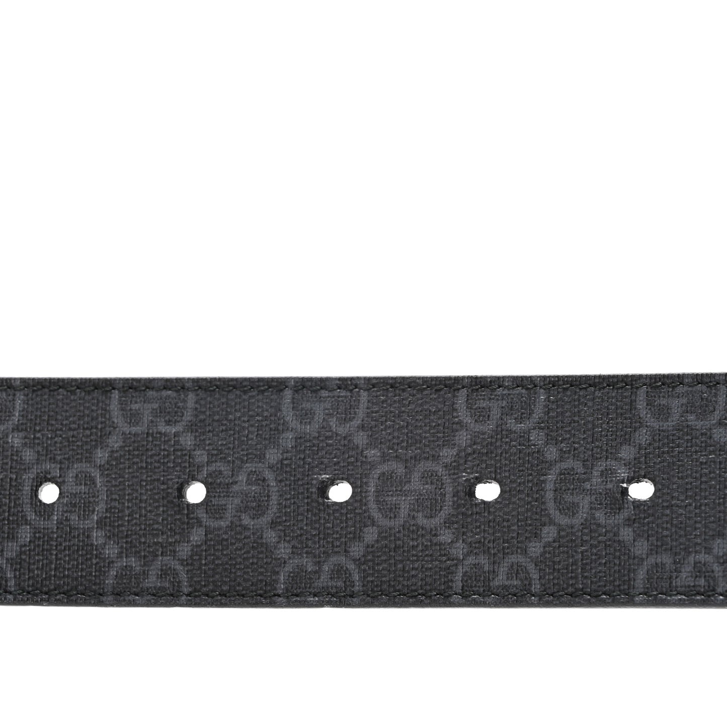 GG Supreme Monogram Selleria Calfskin Interlocking G 40mm Belt 95 38 Black Grey