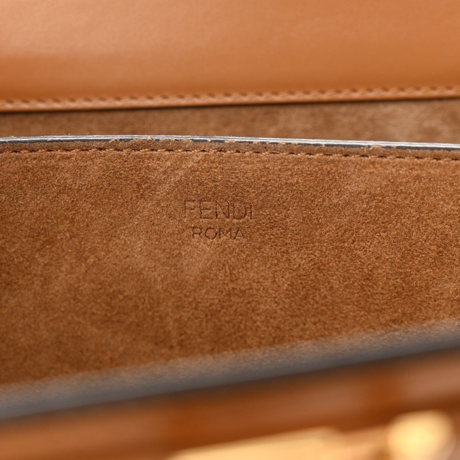 Fendi Vitello King Luxor Fendi Touch Shoulder Bag Caramello 6 of 10