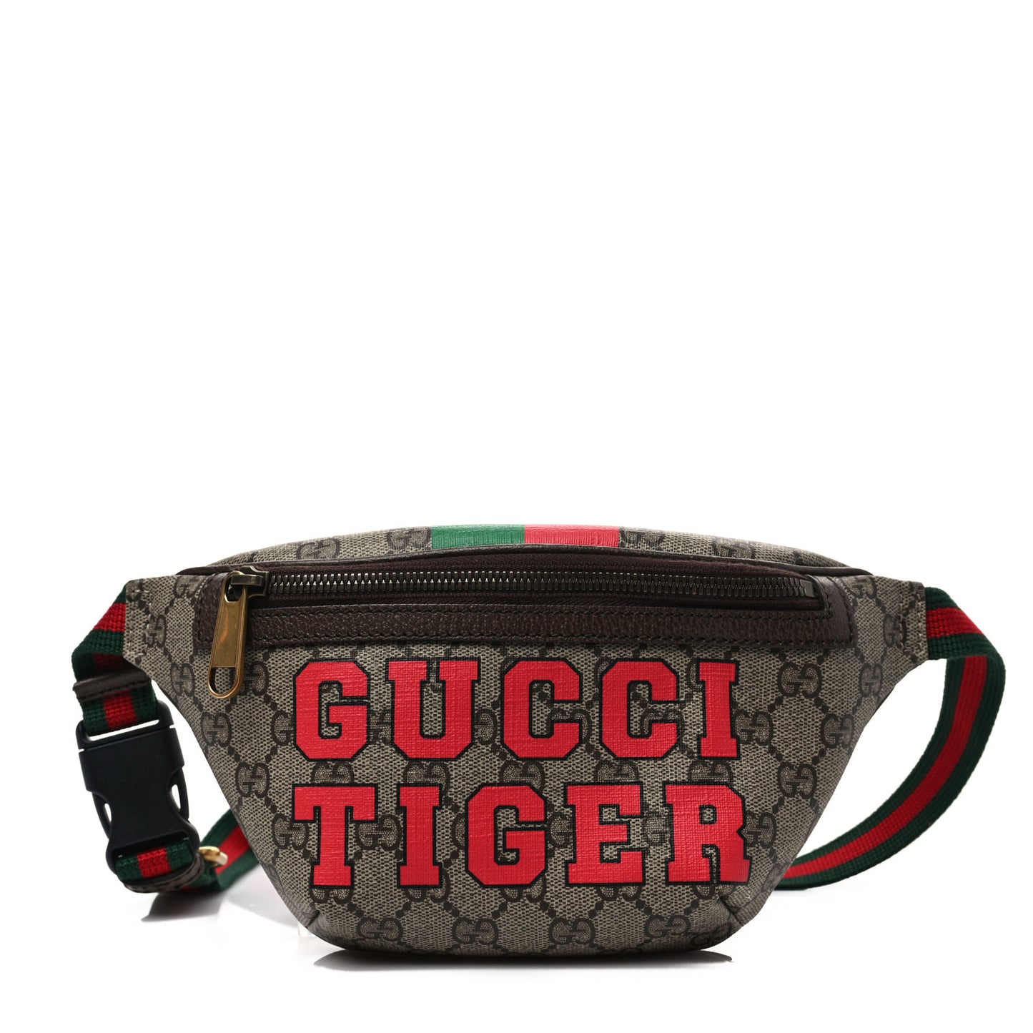 GG Supreme Monogram Textured Dollar Calfskin Gucci Tiger Belt Bag Beige Ebony Lobster Red New Shamarock New Acero