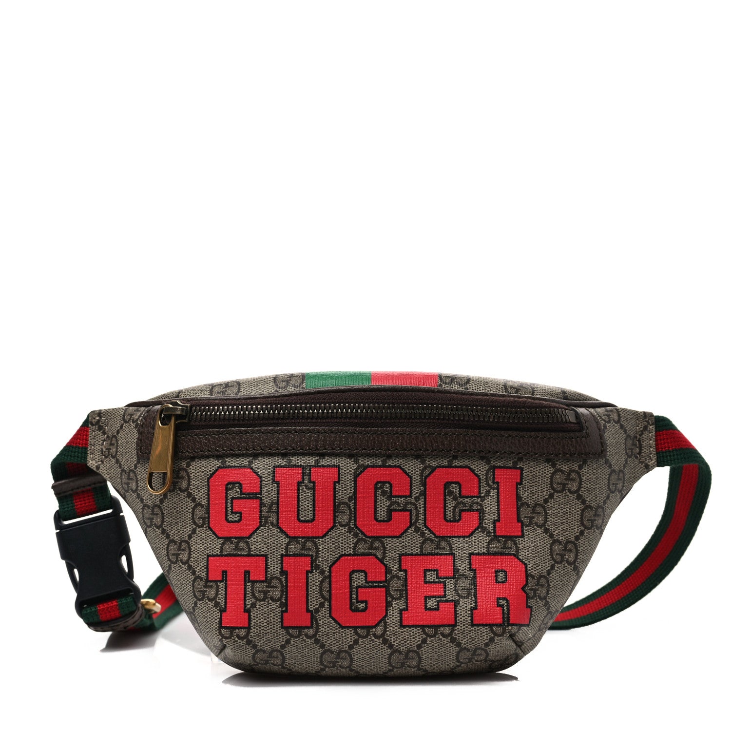 Gucci GG Supreme Monogram Textured Dollar Calfskin Gucci Tiger Belt Bag Beige Ebony Lobster Red New Shamarock New Acero 1 of 8