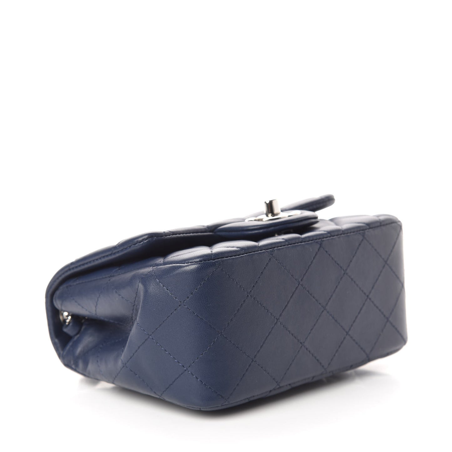 Lambskin Quilted Mini Square Flap Navy