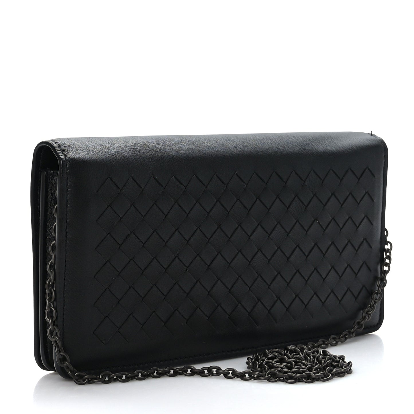 Nappa Intrecciato Continental Wallet on Chain Black