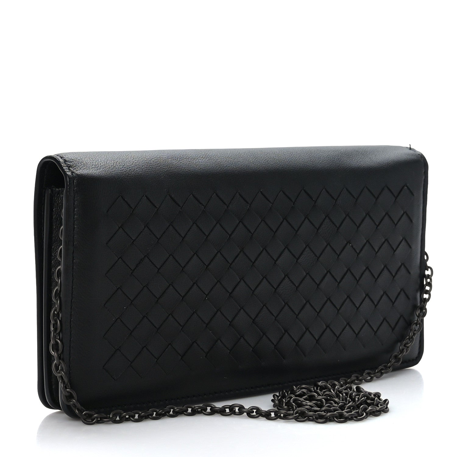 Bottega Veneta Nappa Intrecciato Continental Wallet on Chain Black 3 of 10