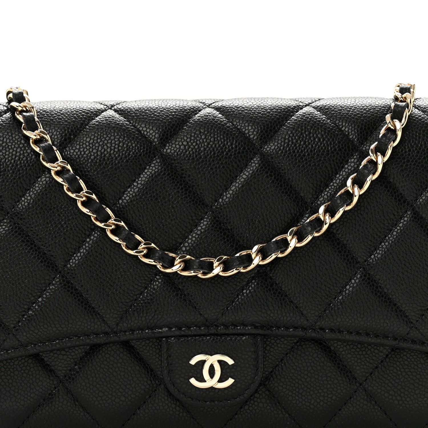 Chanel Caviar Quilted Phone Holder Wallet on Removable Chain Black 9 of 13