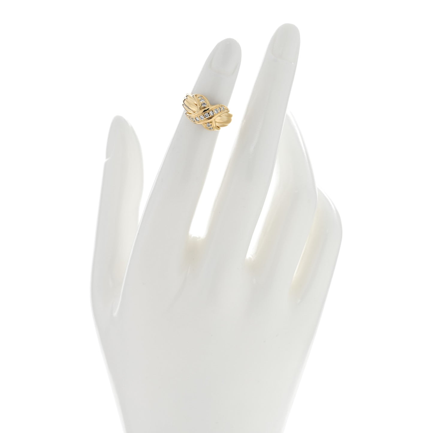 18K Yellow Gold Diamond Signature X Ring 44 3