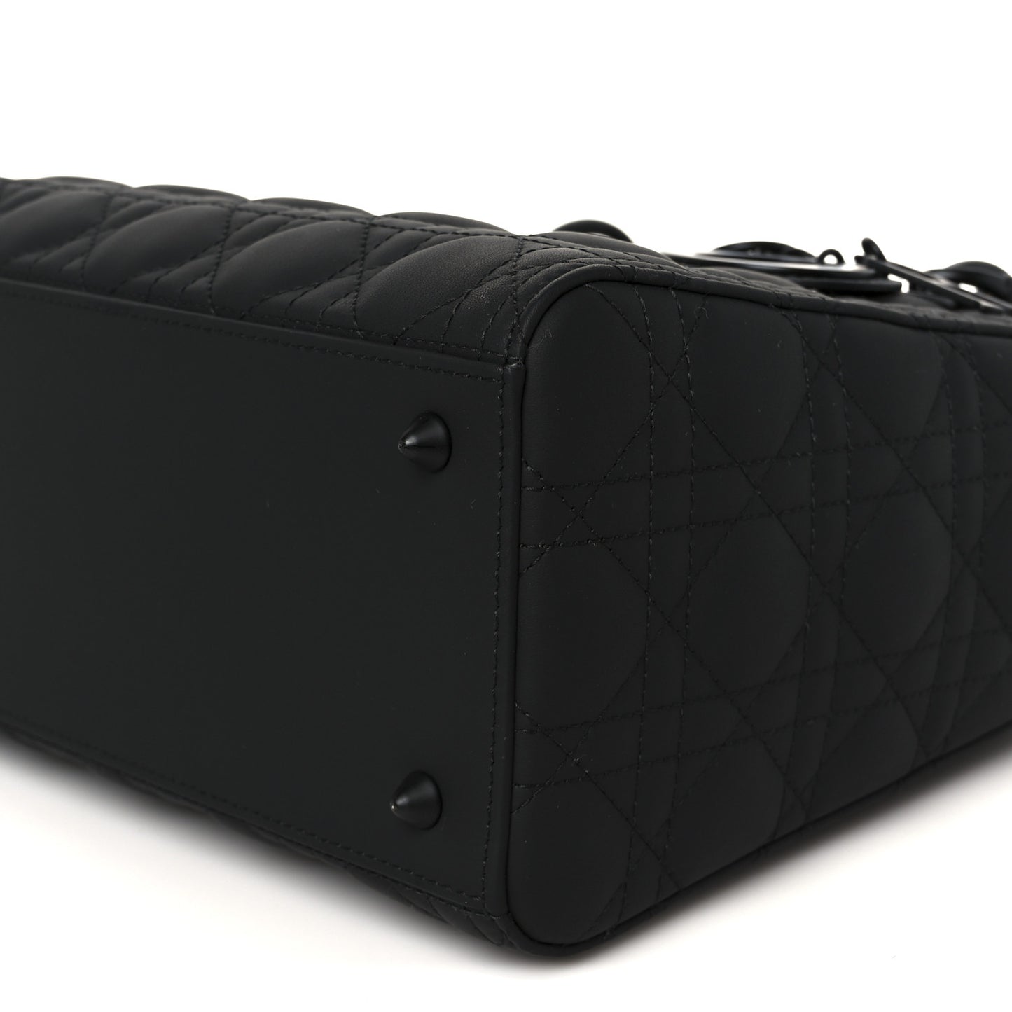 Ultra Matte Calfskin Cannage Medium Lady Dior Black