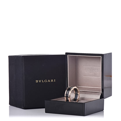 Bulgari 18K Rose Gold Black Ceramic B.Zero1 Two-Band Ring 62 10 7 of 7