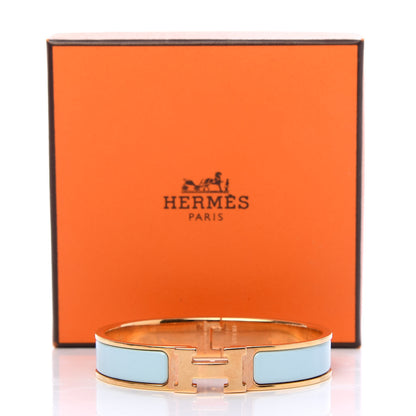 Hermes Enamel Narrow Clic Clac H Bracelet GM Bleu Glacier 5 of 5