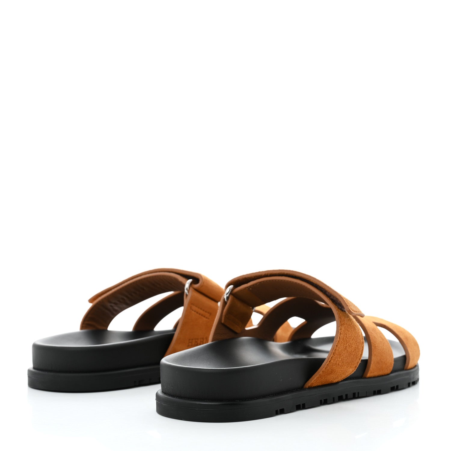 Hermes Suede Goatskin Womens Chypre Sandals 37 Naturel 4 of 9