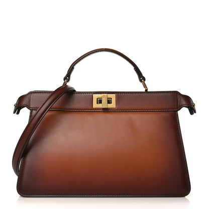Fendi Vitello King Tamponato Medium Peekaboo I SEE U East West Satchel Cuoio 1 of 10