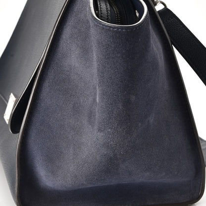 Celine Drummed Calfskin Suede Medium Trapeze Navy 13 of 15