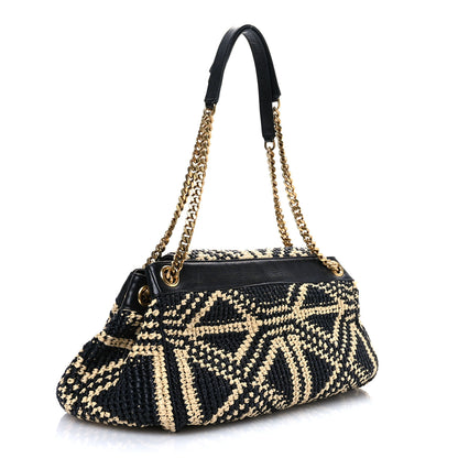 Saint Laurent Raffia Calfskin Medium Nolita Shoulder Bag Natural Black 5 of 11