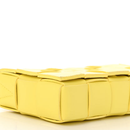 Bottega Veneta Lambskin Maxi Intrecciato Small Cassette Crossbody Bag Lemonade 9 of 10