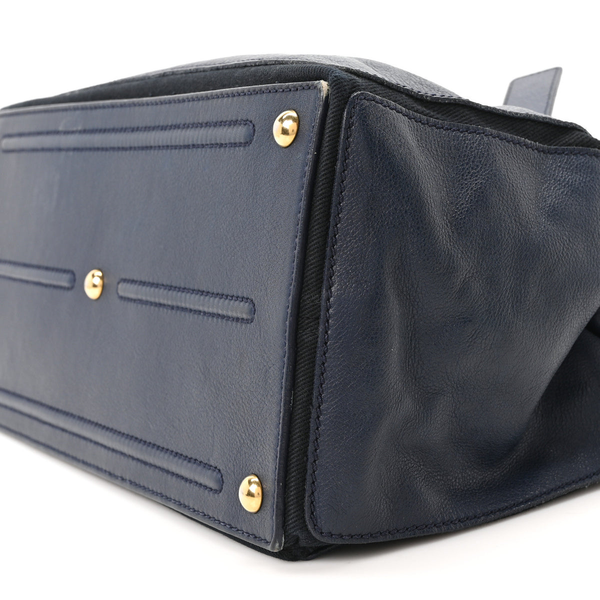 Saint Laurent Calfskin Canvas Medium Muse Two Navy 10 of 10