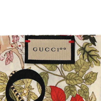 Gucci Silk Twill Lady Savanero Scarf Red Beige 4 of 6