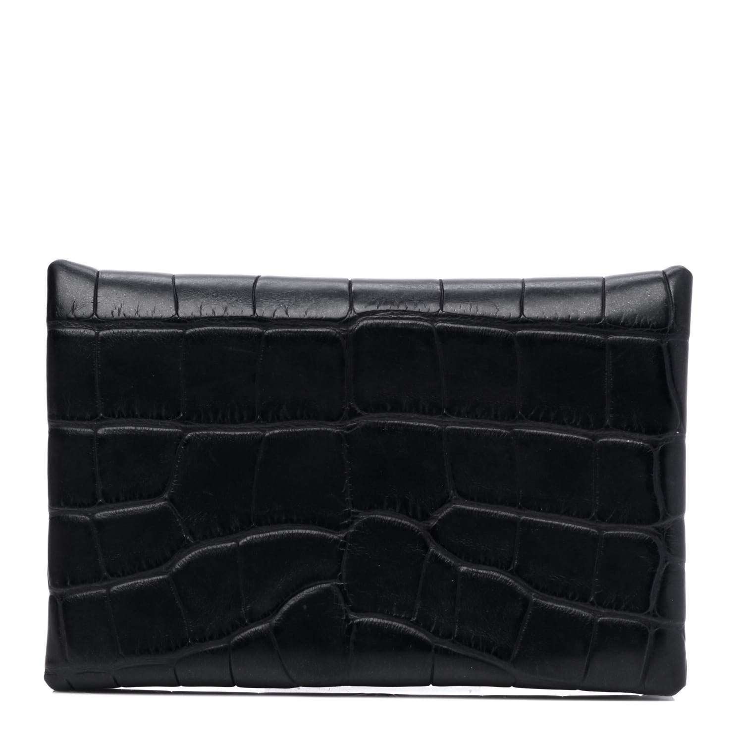 Hermes Matte Alligator Calvi Card Case Bleu Marine 1 of 5