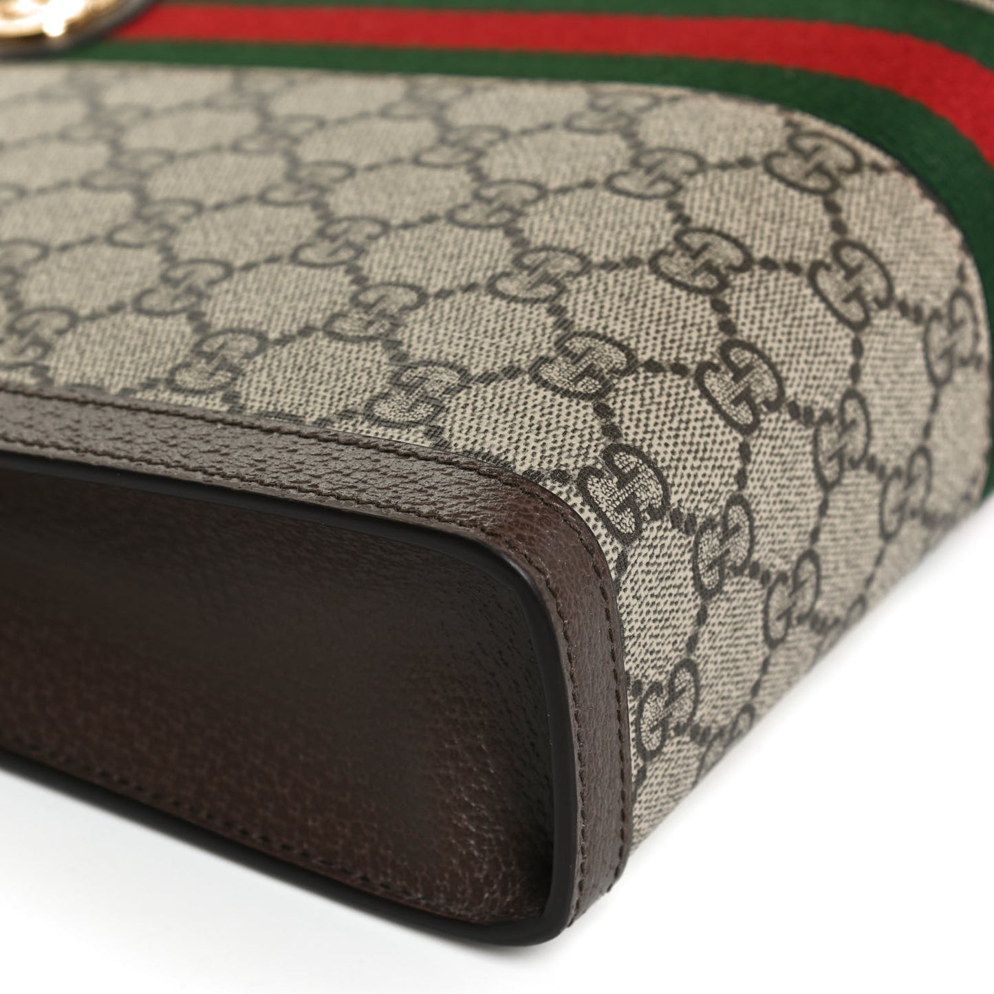 GG Supreme Monogram Web Ophidia Pouch Brown