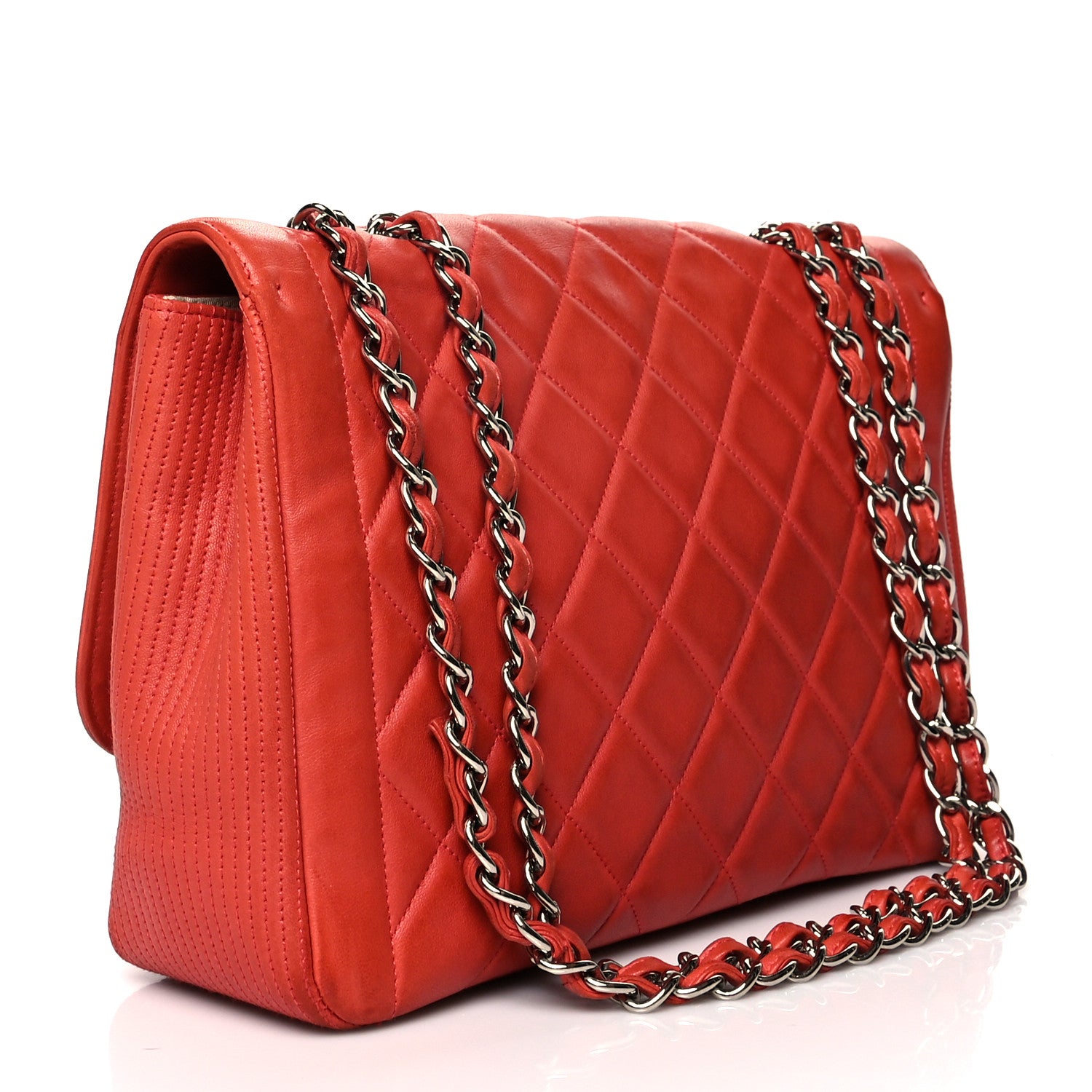 Chanel Lambskin Large Coco Rider Flap Coral 3 of 14