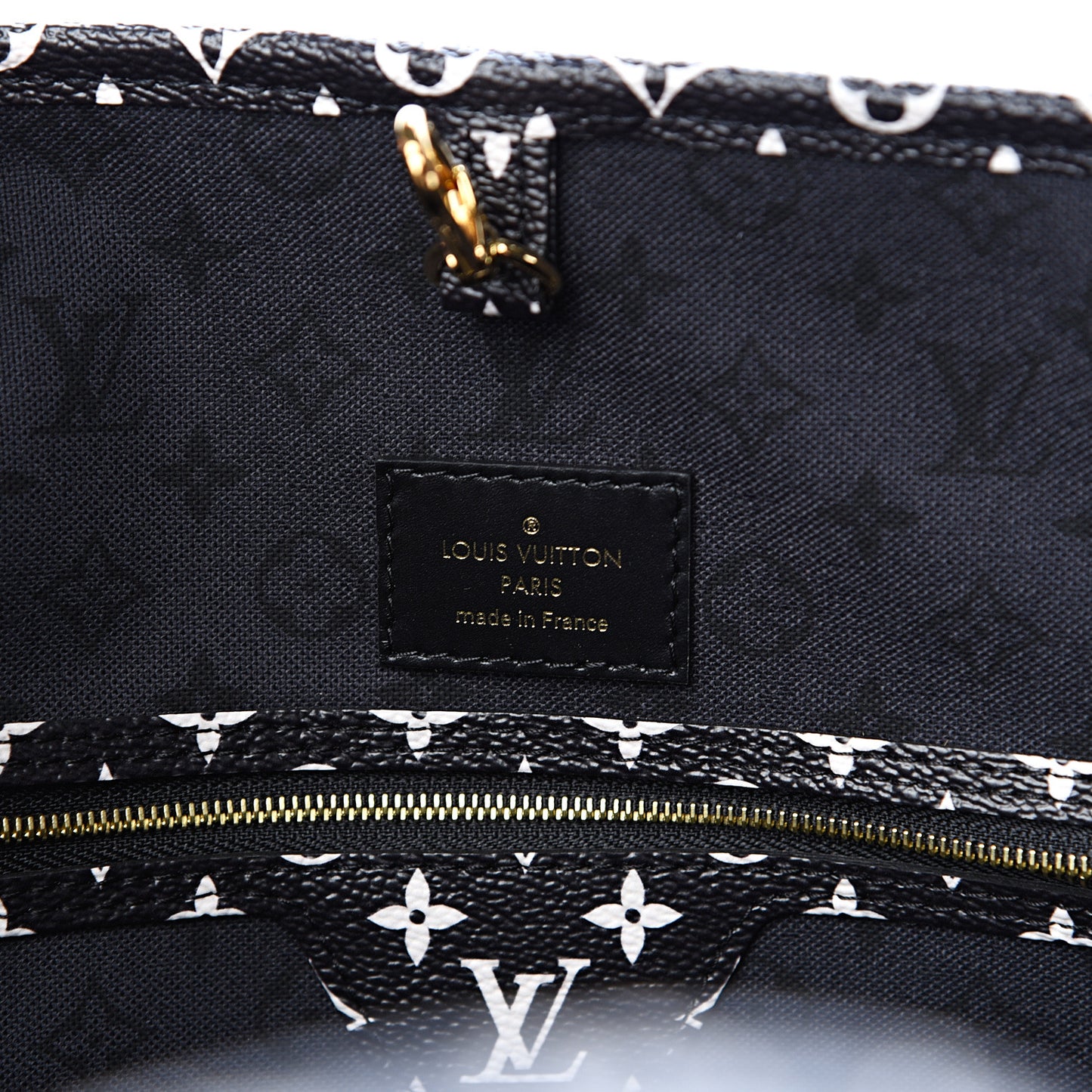 Monogram Giant Crafty Neverfull MM Creme Rouge Black
