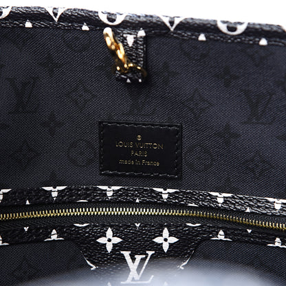 Louis Vuitton Monogram Giant Crafty Neverfull MM Creme Rouge Black 6 of 11