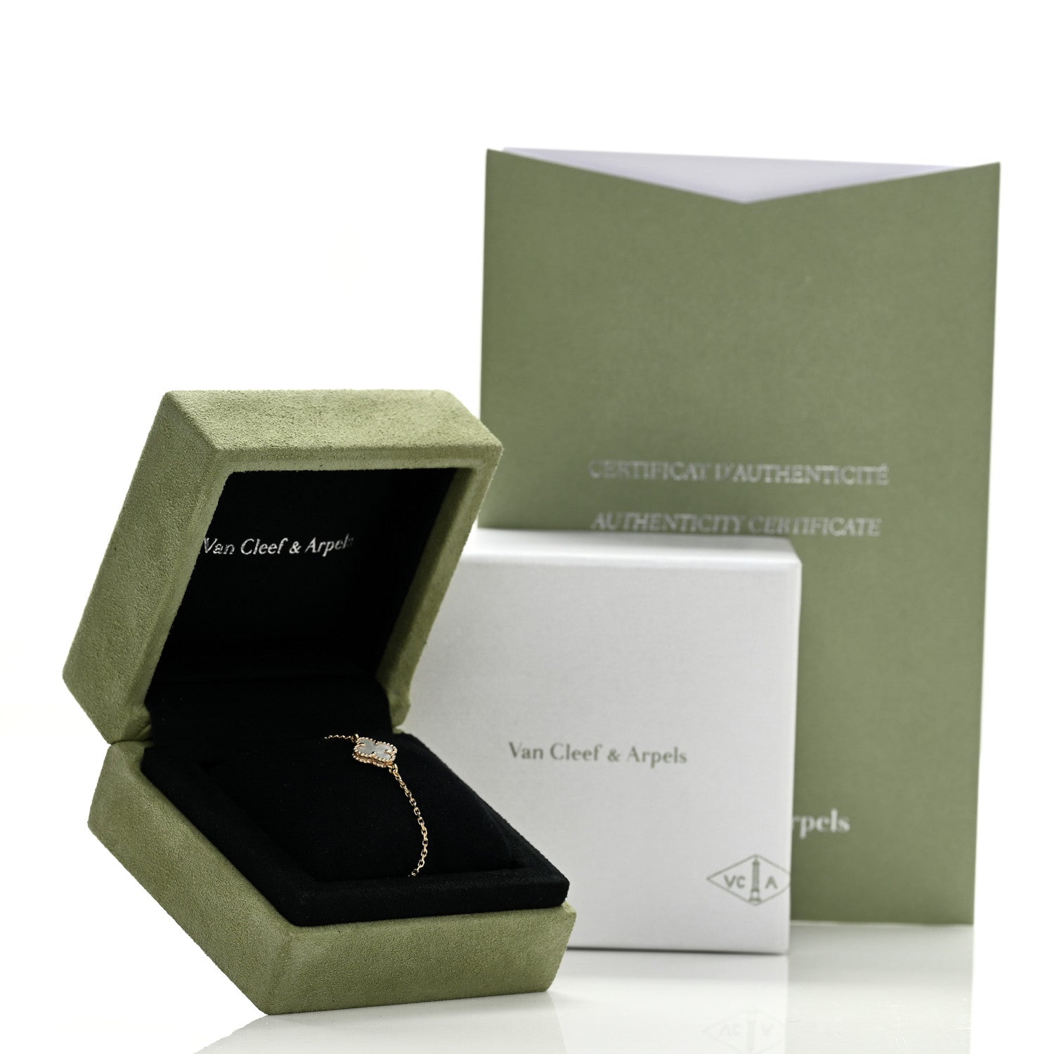 Van Cleef & Arpels 18K Yellow Gold Mother of Pearl Sweet Alhambra Bracelet 6 of 6