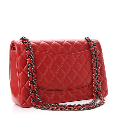 Chanel Lambskin Quilted Jumbo Double Flap Red 3 of 12
