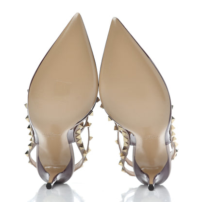 Valentino Garavani Patent Rockstud Ankle Strap 100mm Pumps 41 Vinaccia Poudre 5 of 11