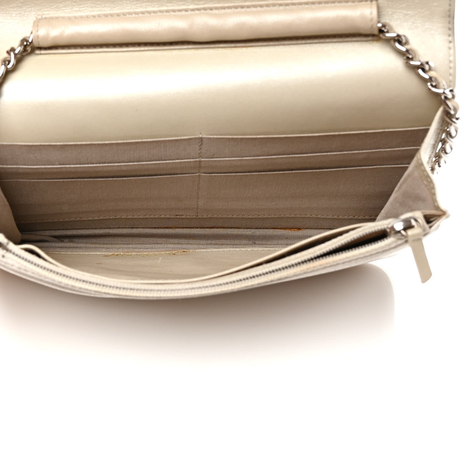 Chanel Caviar Sevruga Wallet on Chain WOC Beige 5 of 11