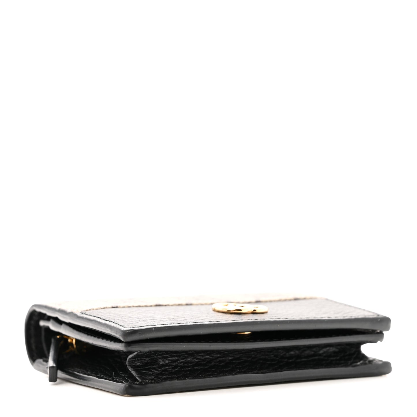 Dollar Calfskin GG Supreme Monogram GG Marmont Card Case Black Beige Ebony