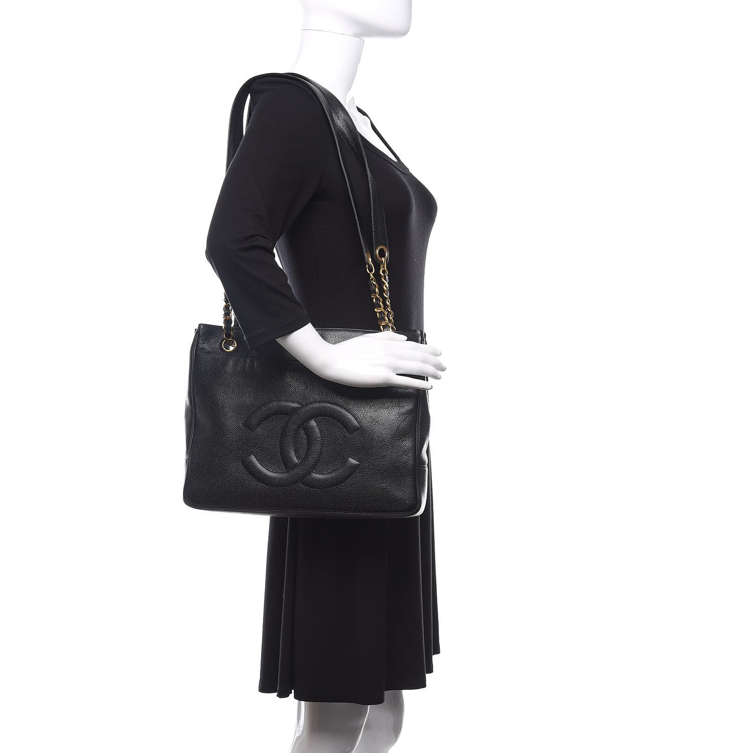 Chanel Caviar CC Shoulder Bag Black 2 of 14