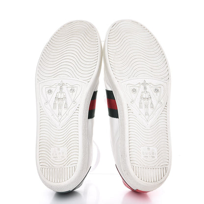 Gucci Calfskin Ayers Bee Embroidered Ace Sneakers 39 White Green 5 of 13