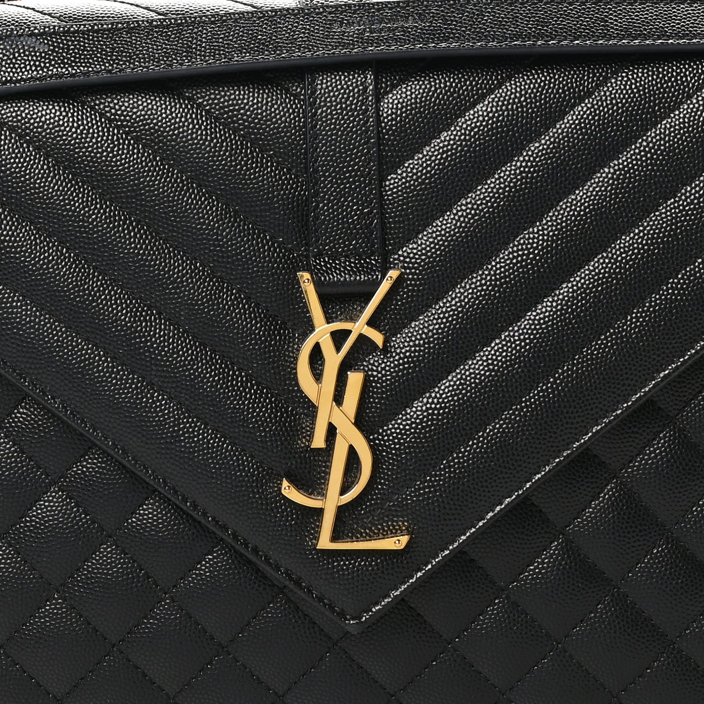 Grain De Poudre Textured Mixed Matelasse Large Triquilt Monogram Satchel Black