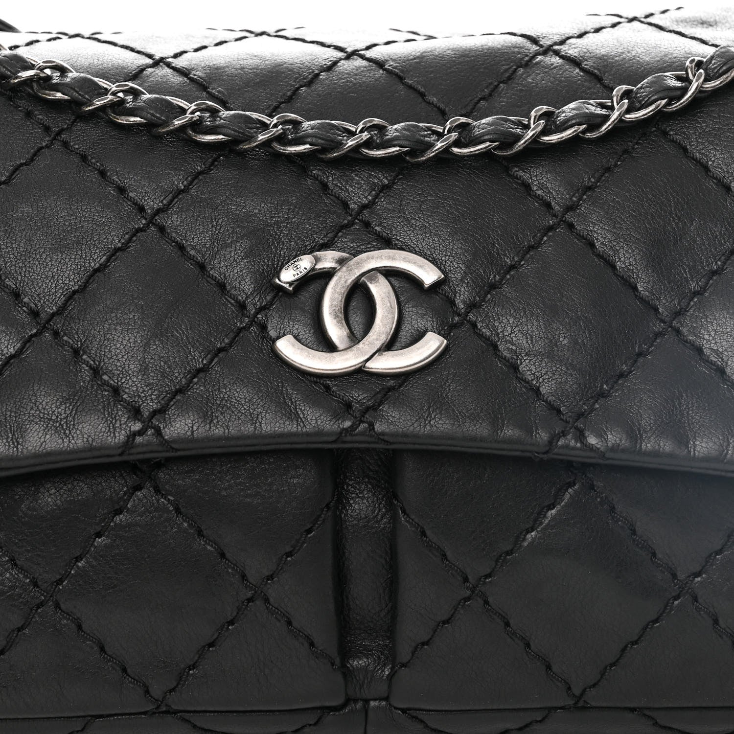 Chanel Calfskin Medium Natural Beauty Flap Black 10 of 12