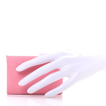 Hermes Chevre Verso Calvi Card Case Rose Confetti Brique 2 of 10