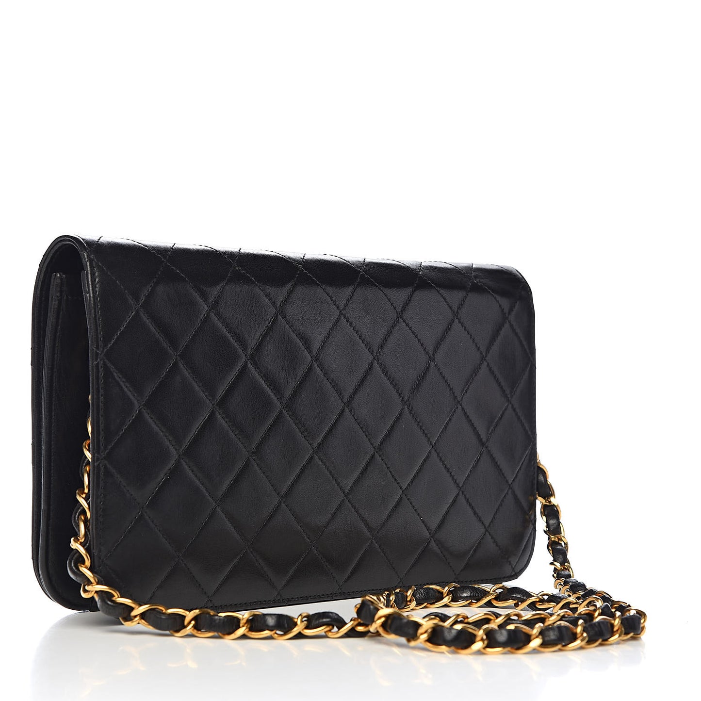 Lambskin Quilted Small Single Flap Bag Black