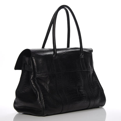 Mulberry Crocodile Embossed Bayswater Satchel Black 3 of 7