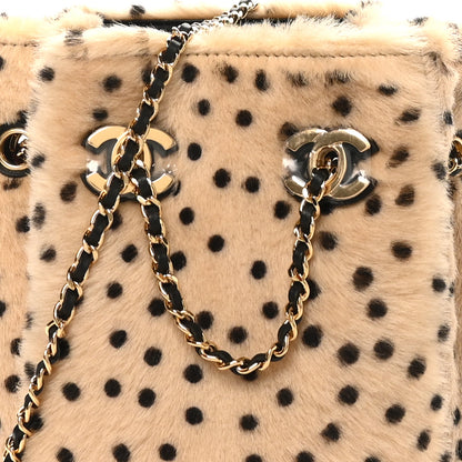 Chanel Pony Hair Cheetah Printed CC Chain Bucket Bag Light Beige Black 13 of 21