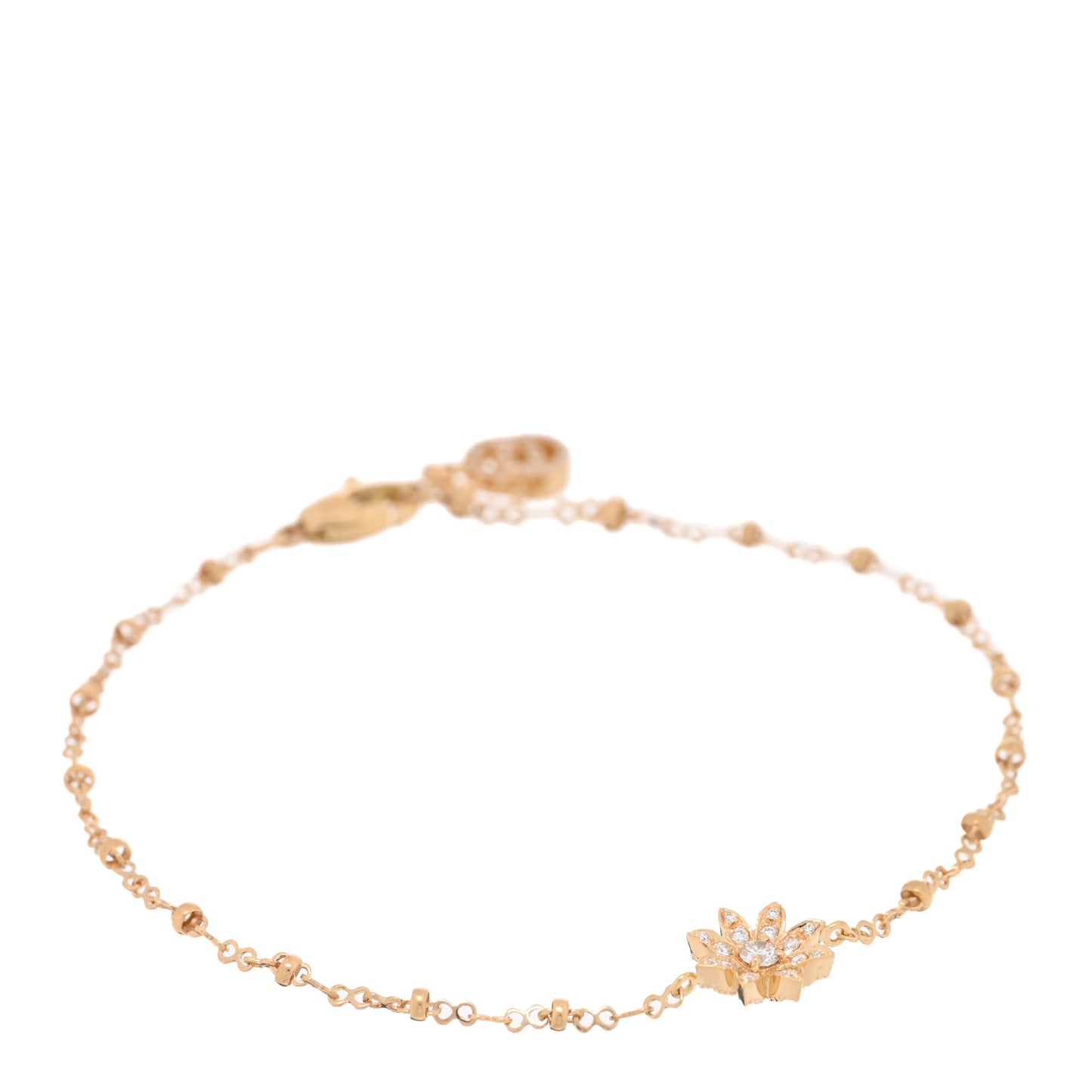 18K Yellow Gold Diamond Flora Station Bracelet
