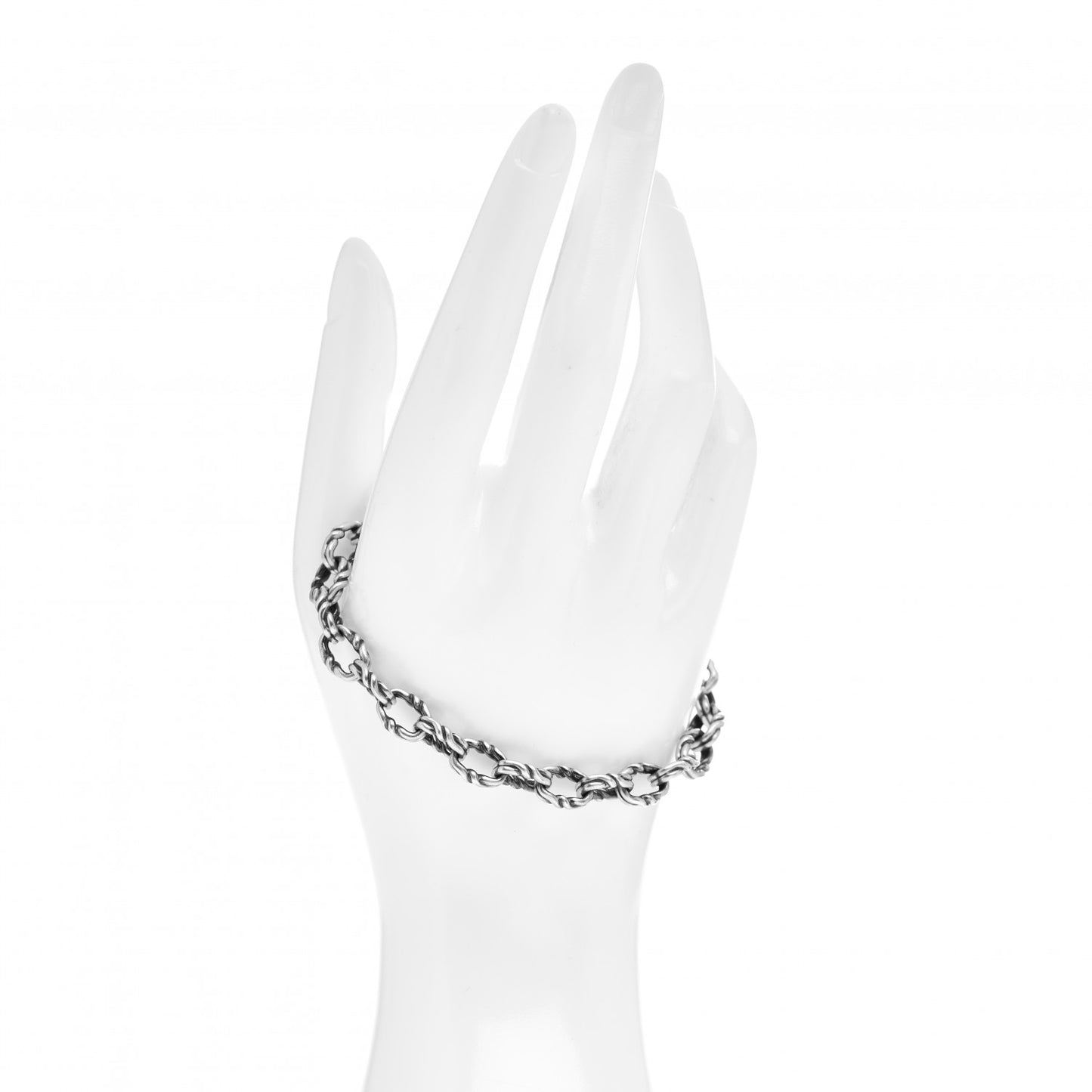 Sterling Silver 8mm Twist Link Chain Bracelet