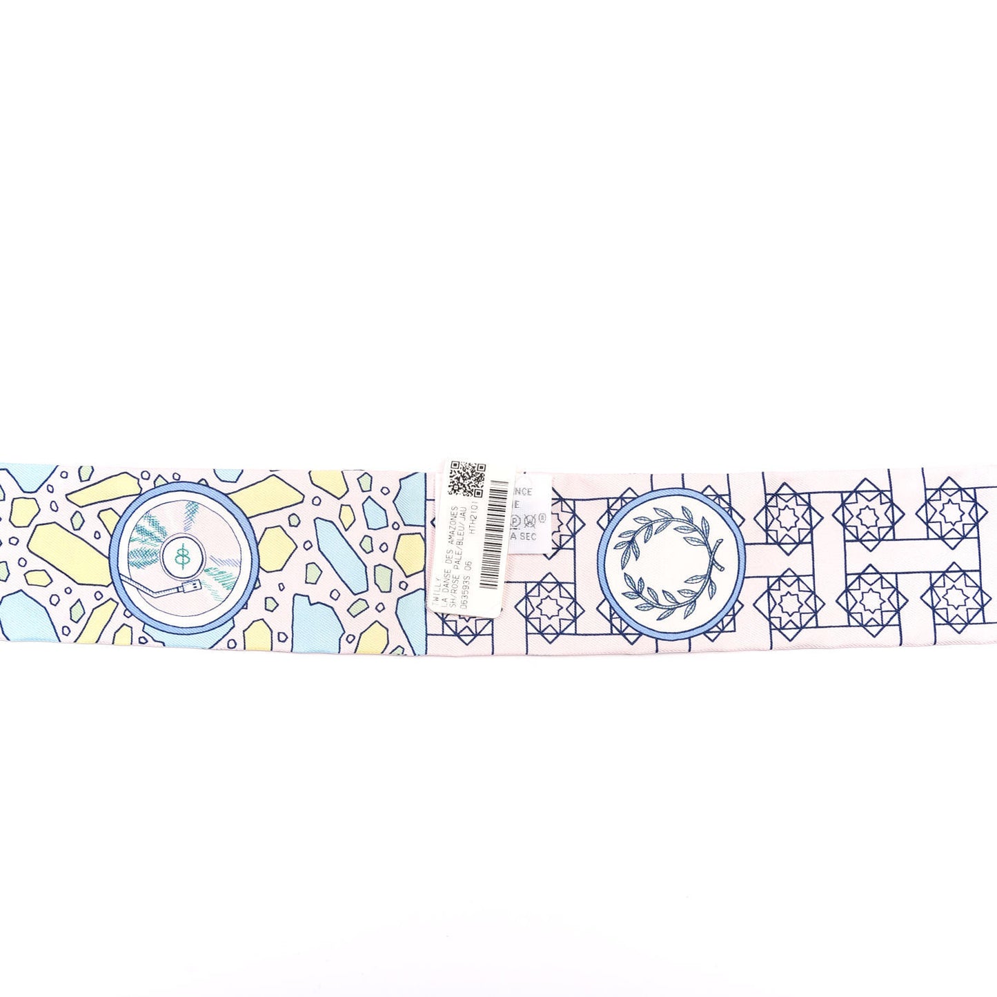 Silk La Danse Des Amazones Twilly Rose Pale Bleu Jaune