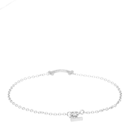 Tiffany 18K White Gold Diamond Mini T Smile Bracelet 2 of 4