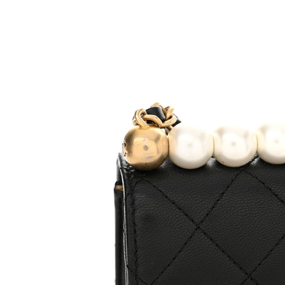 Chanel Lambskin Quilted Small Chic Pearls Flap Black 13 of 15
