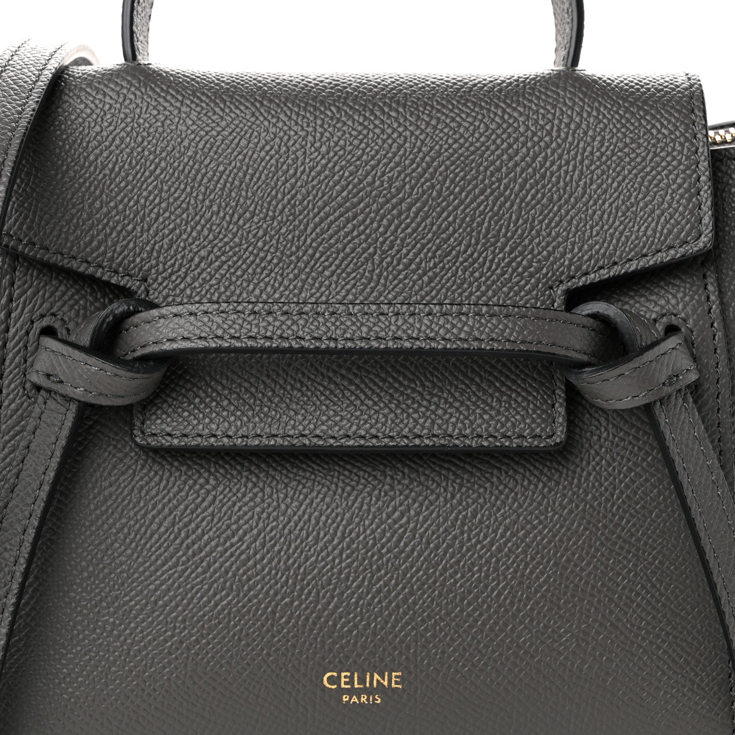 Celine Grained Calfskin Nano Belt Bag Grey 7 of 9