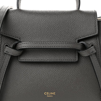 Celine Grained Calfskin Nano Belt Bag Grey 7 of 9