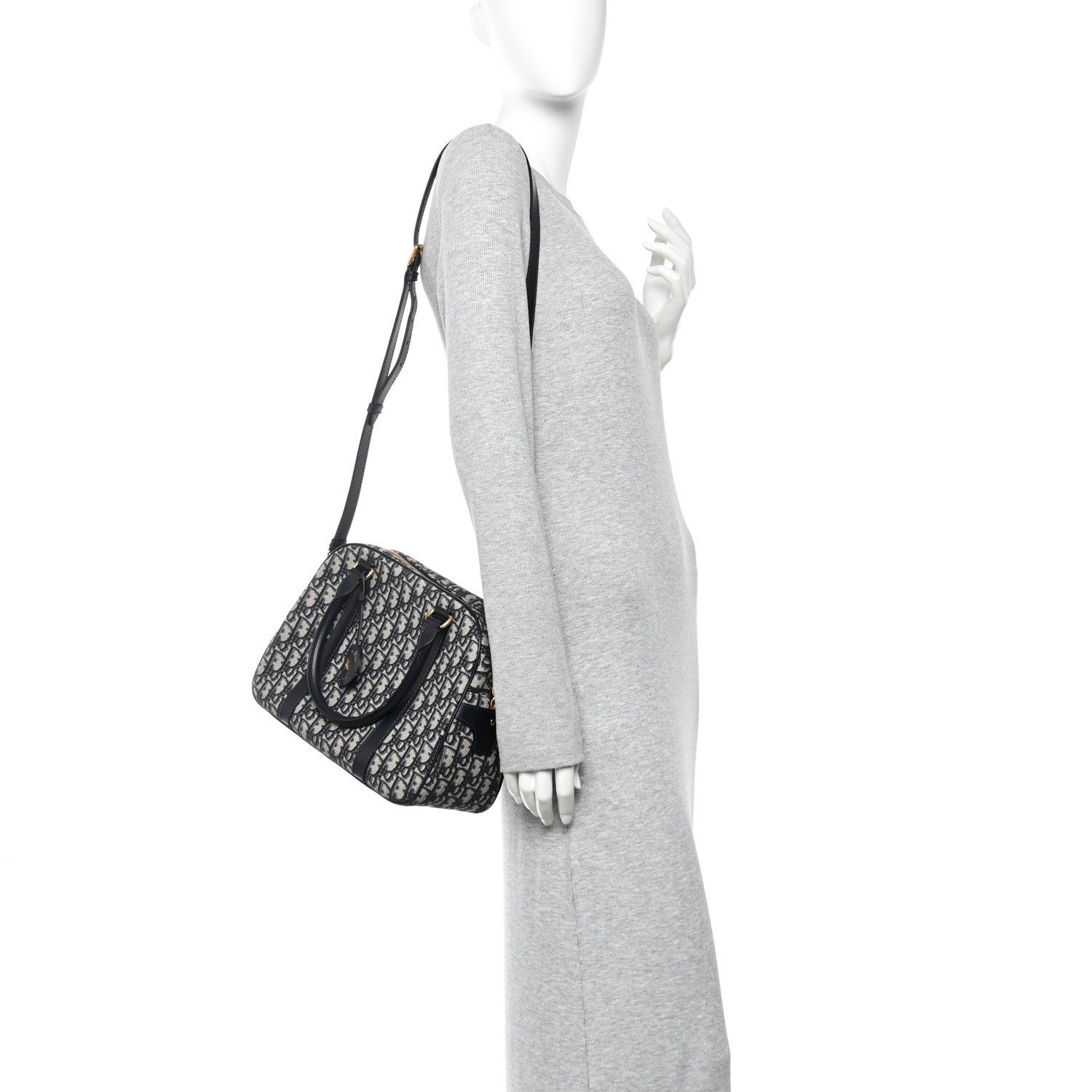 Christian Dior Oblique Large D-Vibe Bowling Bag Navy 2 of 10