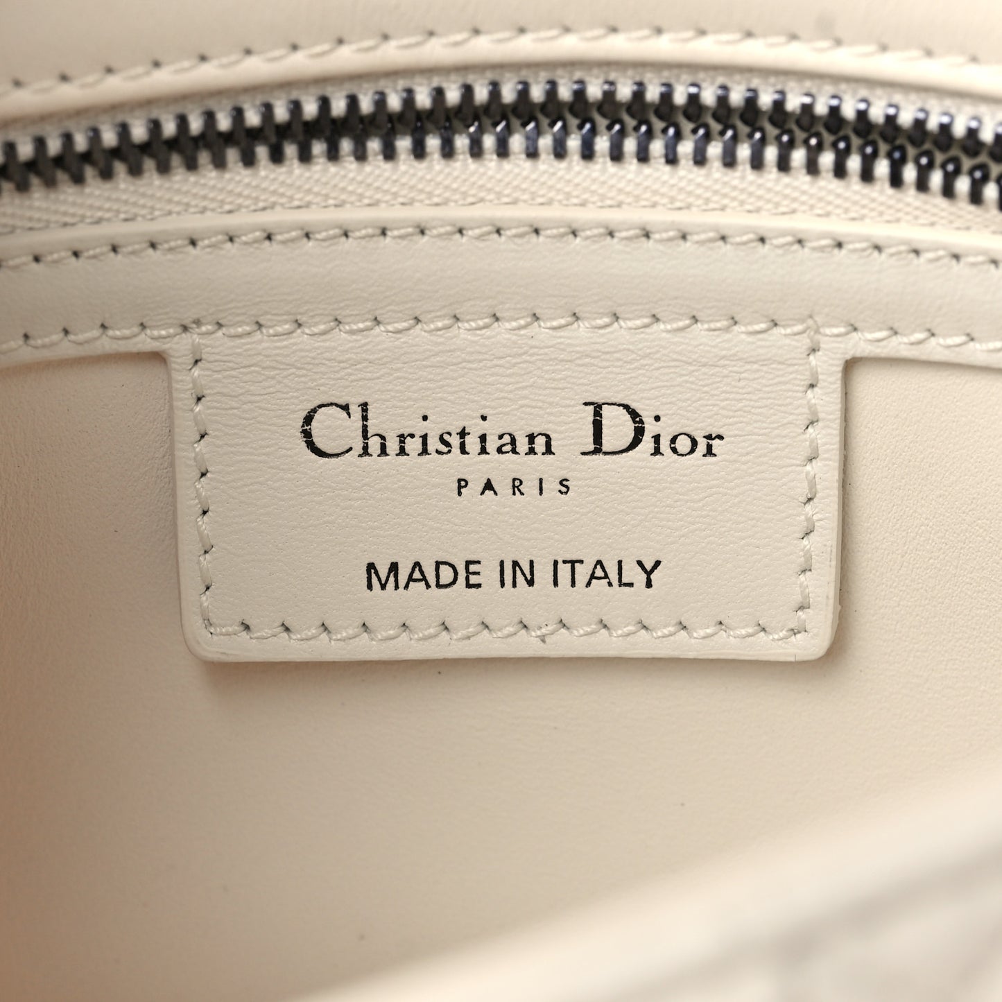 Lambskin Macrocannage Small Dior Caro Bag Ivory